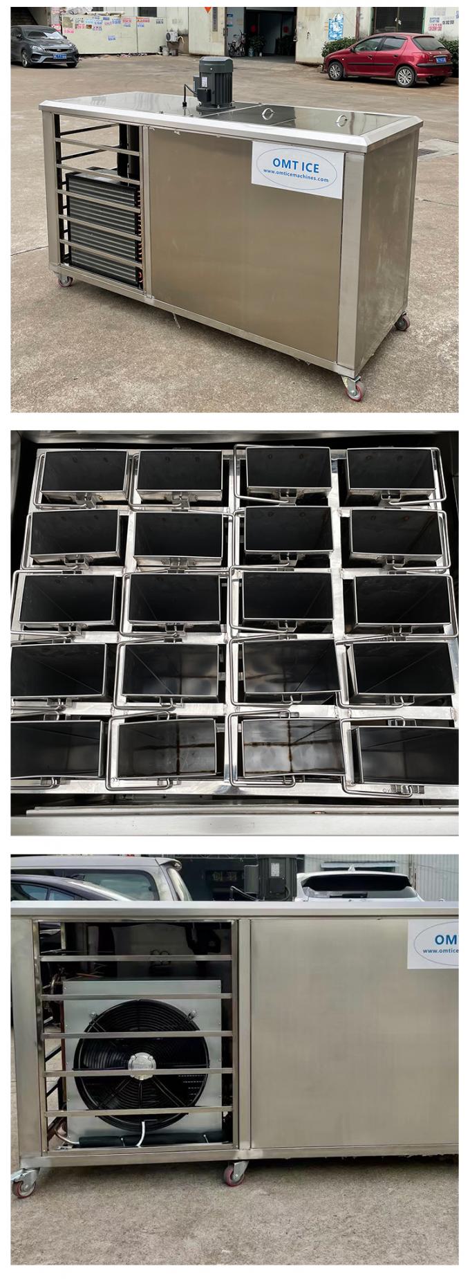Air - Cooled Industrial Block Ice Maker Machine R404a Refrigerant Fireproof