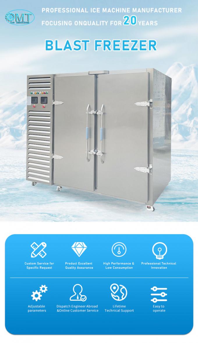 Freezets Machine Easy Operation Quick Freezer Machine 1400L Blast Freezer Cold Room Movable