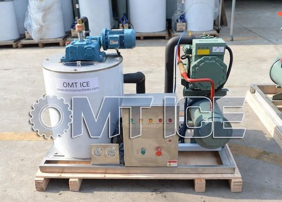 1000 kg de capacité machine de fabrication de glace en flocons acier inoxydable 316 18HP compresseur