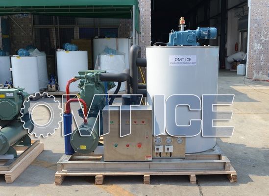 Machine à glace en flocons d'eau salée de 5 tonnes, refroidissement automatique par eau pour bateaux de pêche