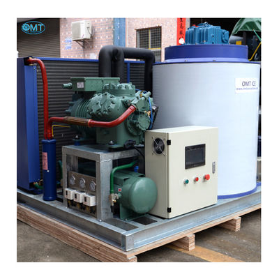Fabricant de glace à flocons industriel entièrement automatique pour le refroidissement des poissons 380v Voltage Danfoss Compresseur