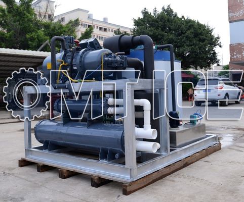 Machine de fabrication de glace en flocons de 8 tonnes pour le stockage des poissons avec compresseur Bitzer