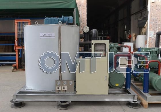 Machine de fabrication de glace en flocons de 8 tonnes pour le stockage des poissons avec compresseur Bitzer