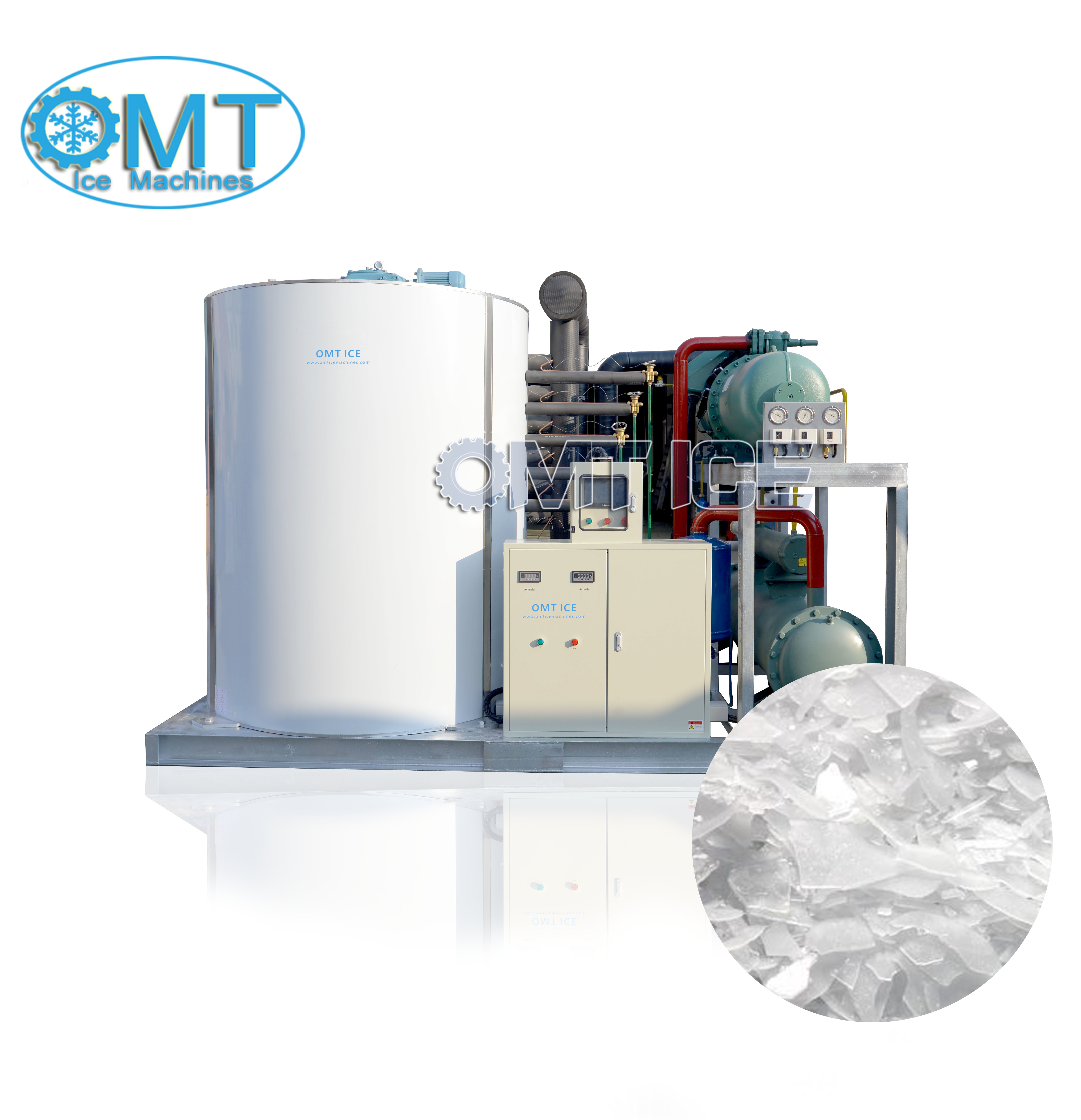 Refrigerant R404a Seawater Flake Ice Machine 380V 2 Ton Flake Ice Machine